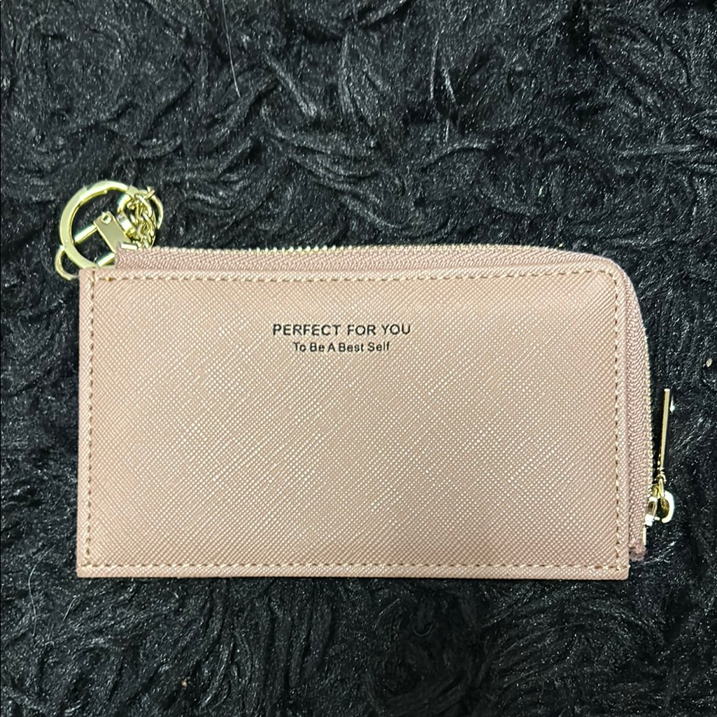 Pink Card Holder With Gold Accents